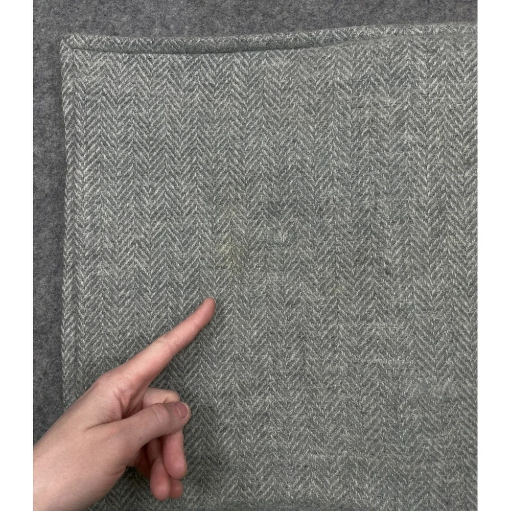 Ralph Lauren Wool Cashmere Herringbone Pillow Cover Gray 20x15